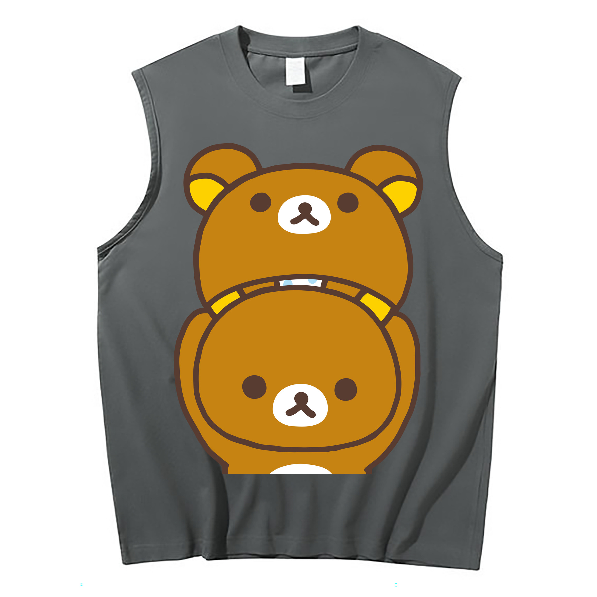 （画像用） リラックマ リラックマ キイロイトリ Rilakkuma Korilakkuma Kiiroitori コットン100％タンクトップ（フロントプリント）
